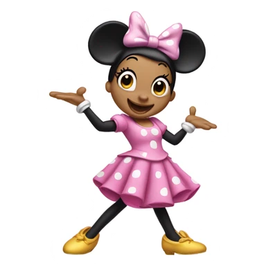 Minnie Mouse wearing pink dancing sticker