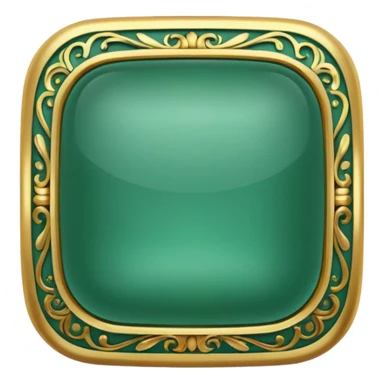 Jade and gold style rounded square icon button sticker
