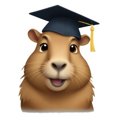 Cute capybara graduating high school sticker