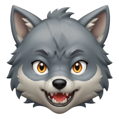Wolf Anime Boy scared sticker