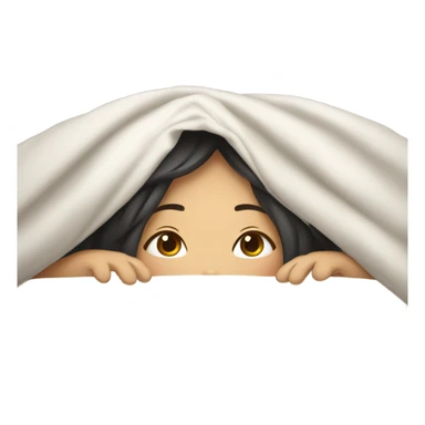 asian girl inside a blanket sipping coffee eyes closed sticker