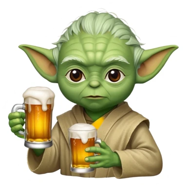 Yoda avec une bierre sticker