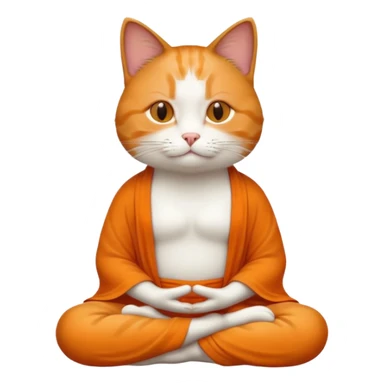 meditating cat sticker