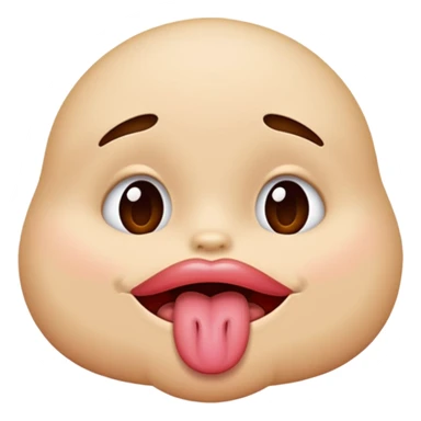 cartoon face sticking tongue out in a petty way sticker