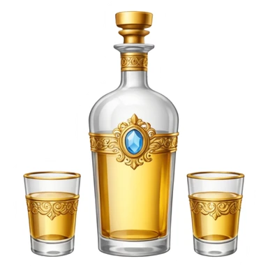a golden bottle of vodka sticker