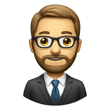 Businessman with a beard and eye glasses sticker