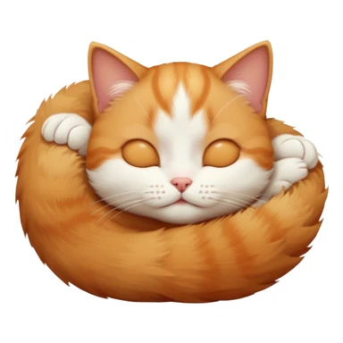 ginger and white small cat in funny positions upside down with eyes closed sticker