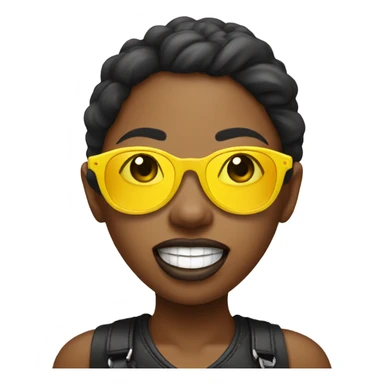 Girl with sunglasses with a banana in her mouth sticker