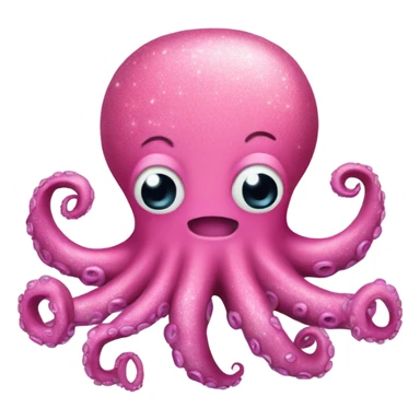 Pink octopus with a lot of glitter  sticker
