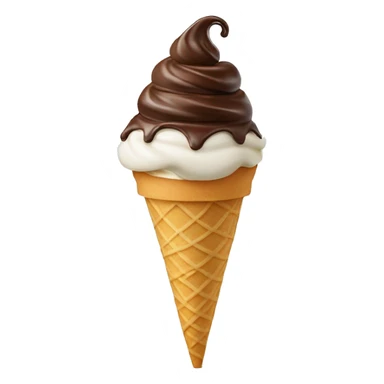 Swirl chocolate and vanilla ice cream in a cake cone sticker