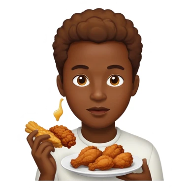 Black person eating fried chicken sticker