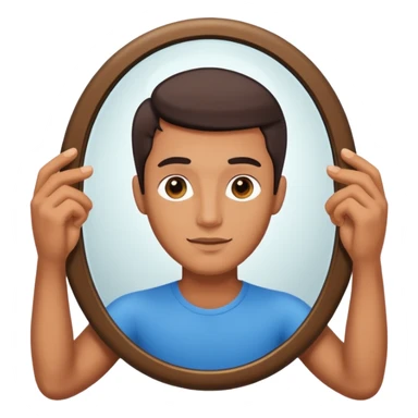 a man taking a mirror selfie sticker