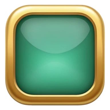 Jade and gold style rounded square icon button sticker