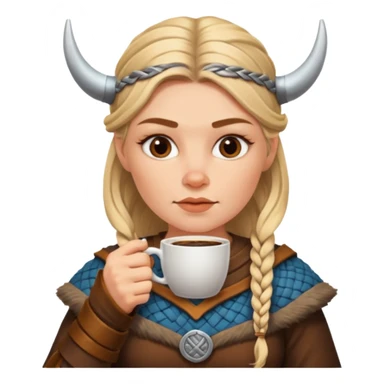 viking woman drinking coffee sticker
