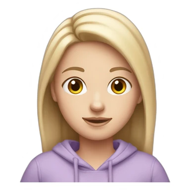 White girl in lilac sweatshirt sticker