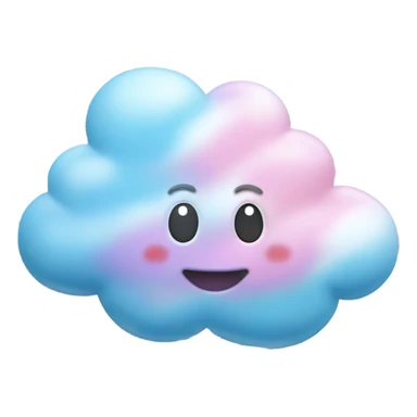 Cotton candy realistic cloud raining candy  sticker