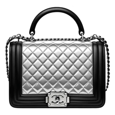 chanel le boy silver color bag sticker