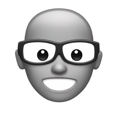Black and white AI emoji sticker