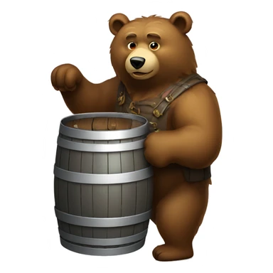 Russian bear holding a barrel of oilrussian bear sticker