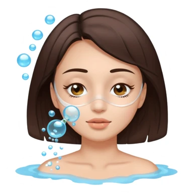 girl brunette getting a deep facial cleansing eyes closed sticker