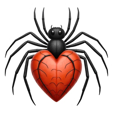 heart with black spider legs sticker