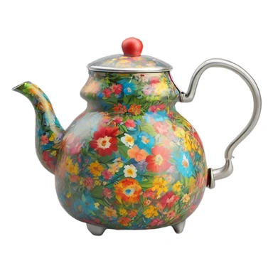 floral tea kettle sticker
