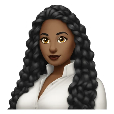 profle picture stunning curvy black woman, nice makeup black braded hair sticker