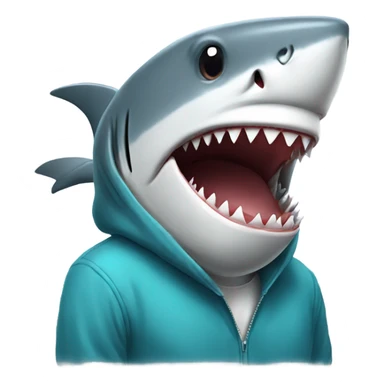 Shark wearing a hoodie sticker