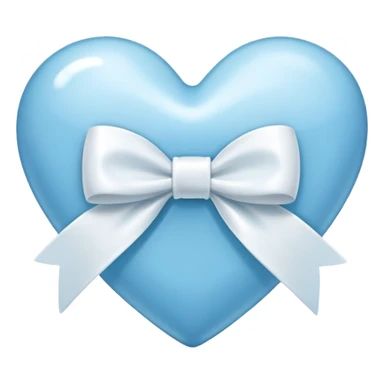Light blue heart with a white bow around it sticker
