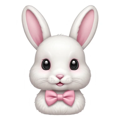white bunny with pink bowtie sticker