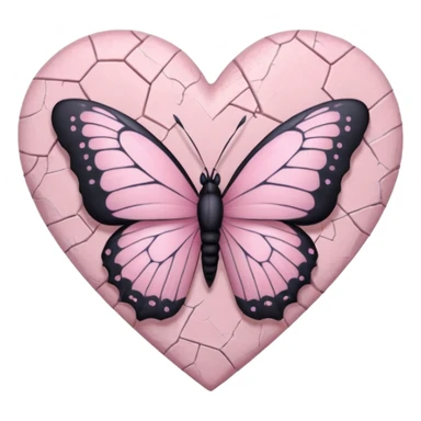 pastel goth heart with pastel butterfly sticker