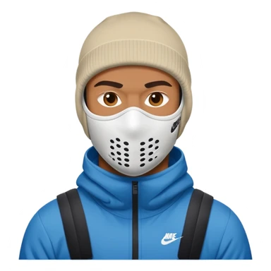 Man standing with a nike ski mask sticker