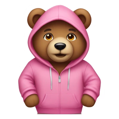 Teddy bear wearing a pink hoodie sticker