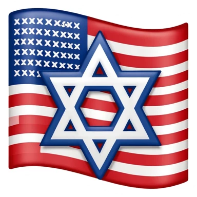 United States flag with a swastika symbol and star of david symbol on the flag sticker