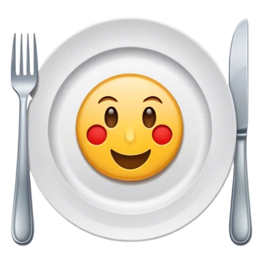 plate with a fork and a knife sticker