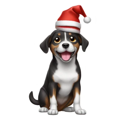Dog with christmashat sticker