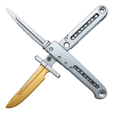 Silver colour butterfly knife sticker