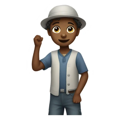 little boy paying cricke sticker