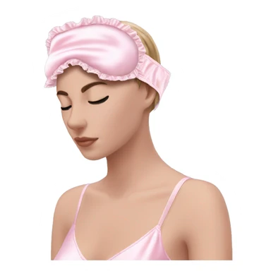 Light pink Frilly satin sleep mask no eyes sticker
