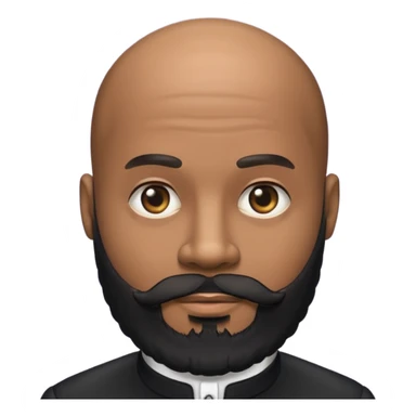 A black gigolo with a full beard and bald head sticker