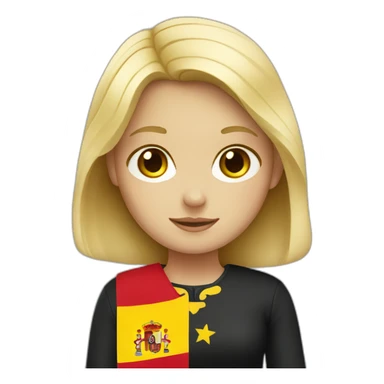Blond girl with Spanish flag in hands  sticker