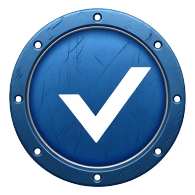 blue tick ✅ in circular form with a rough outer body  sticker