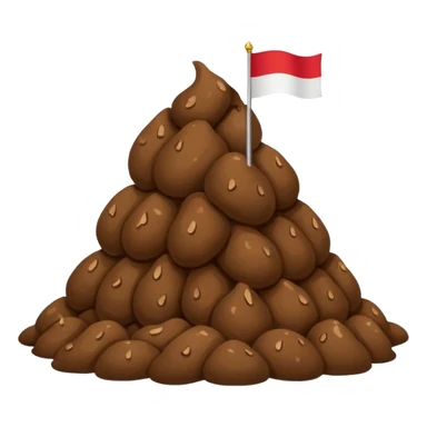 Indonesian flag but poop in middle sticker