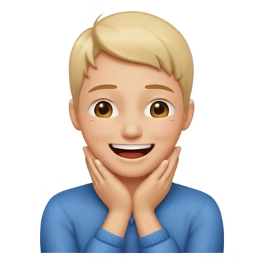 person hands crossed around neck laughing crying sticker