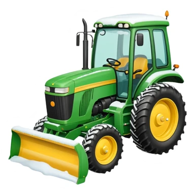 Bigger Green tractor with yellow blade pushing snow sticker