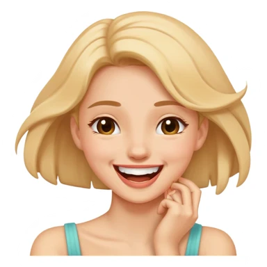 Girl holding her neck laughing sticker