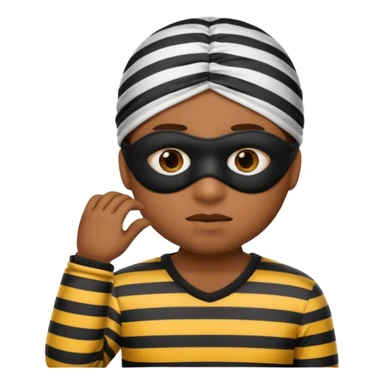 A theif robber emoji,Stripped shirt.eye mask. sticker