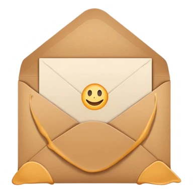 card with brown envelope sticker