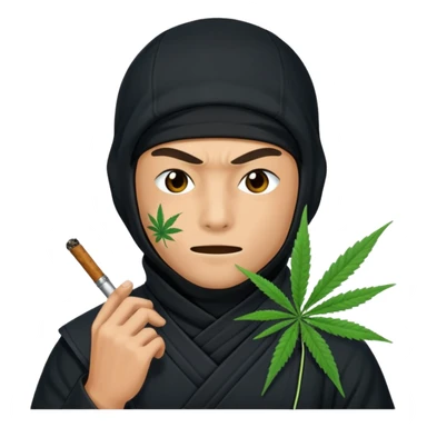 A ninja smoking marijuana. sticker