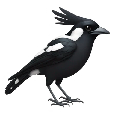 Magpie with black heart  sticker